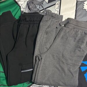 Kids Black and Gray Jogger Pants